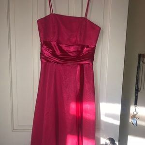 Knee length pink formal dress